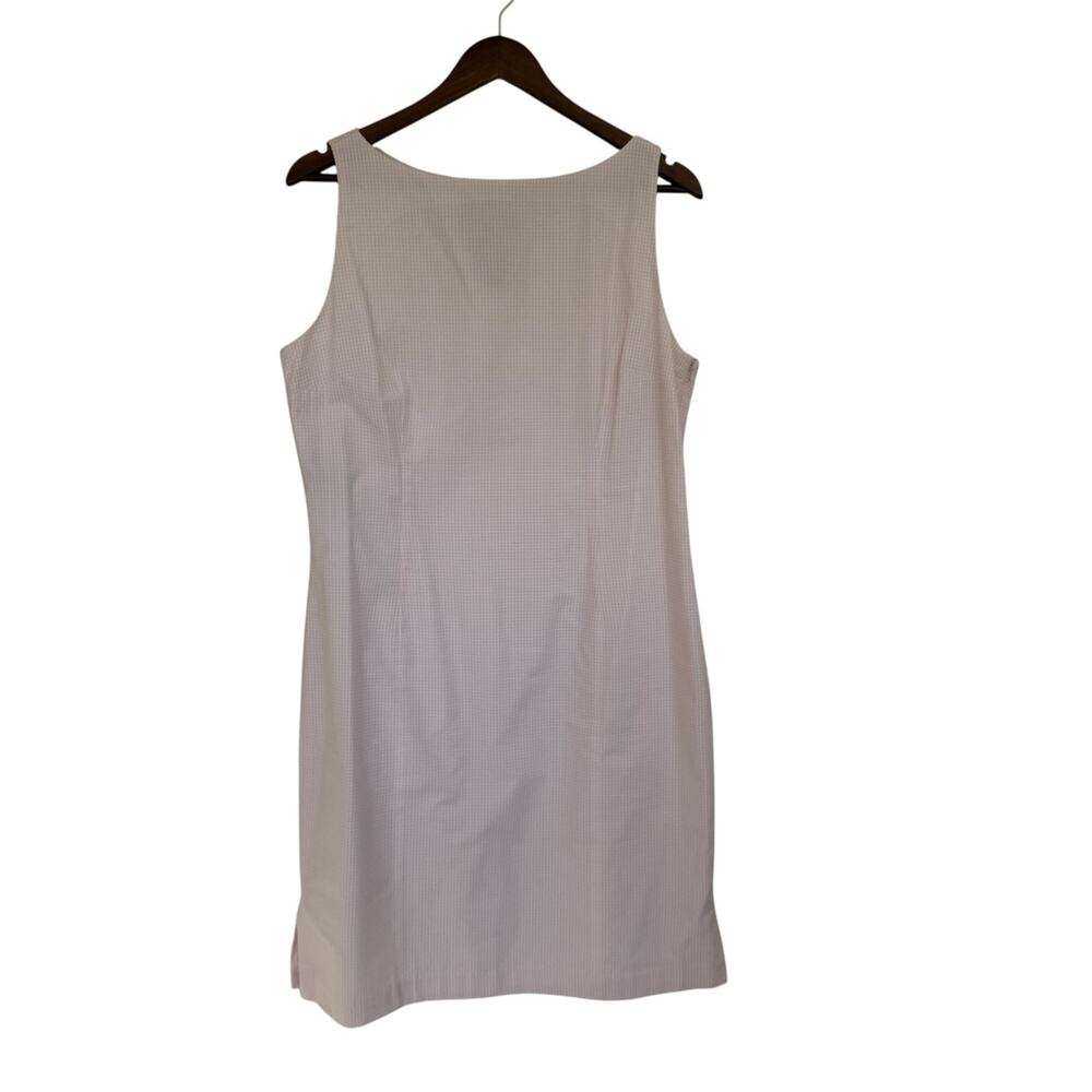 Ralph Lauren Light Pink & White Striped Seersucker Sleeveless Preppy Dress - L